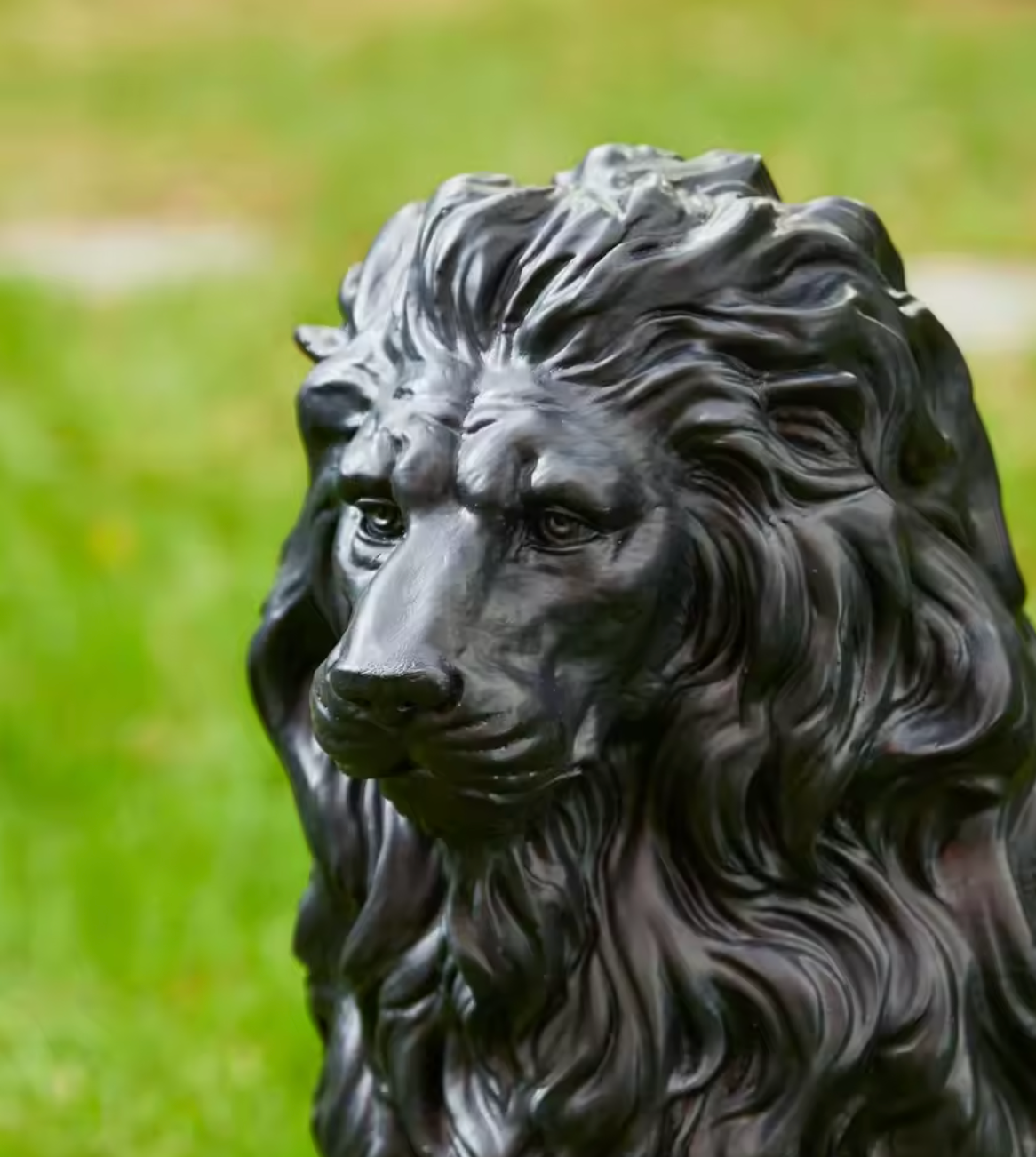Black Lion Garden Statue
