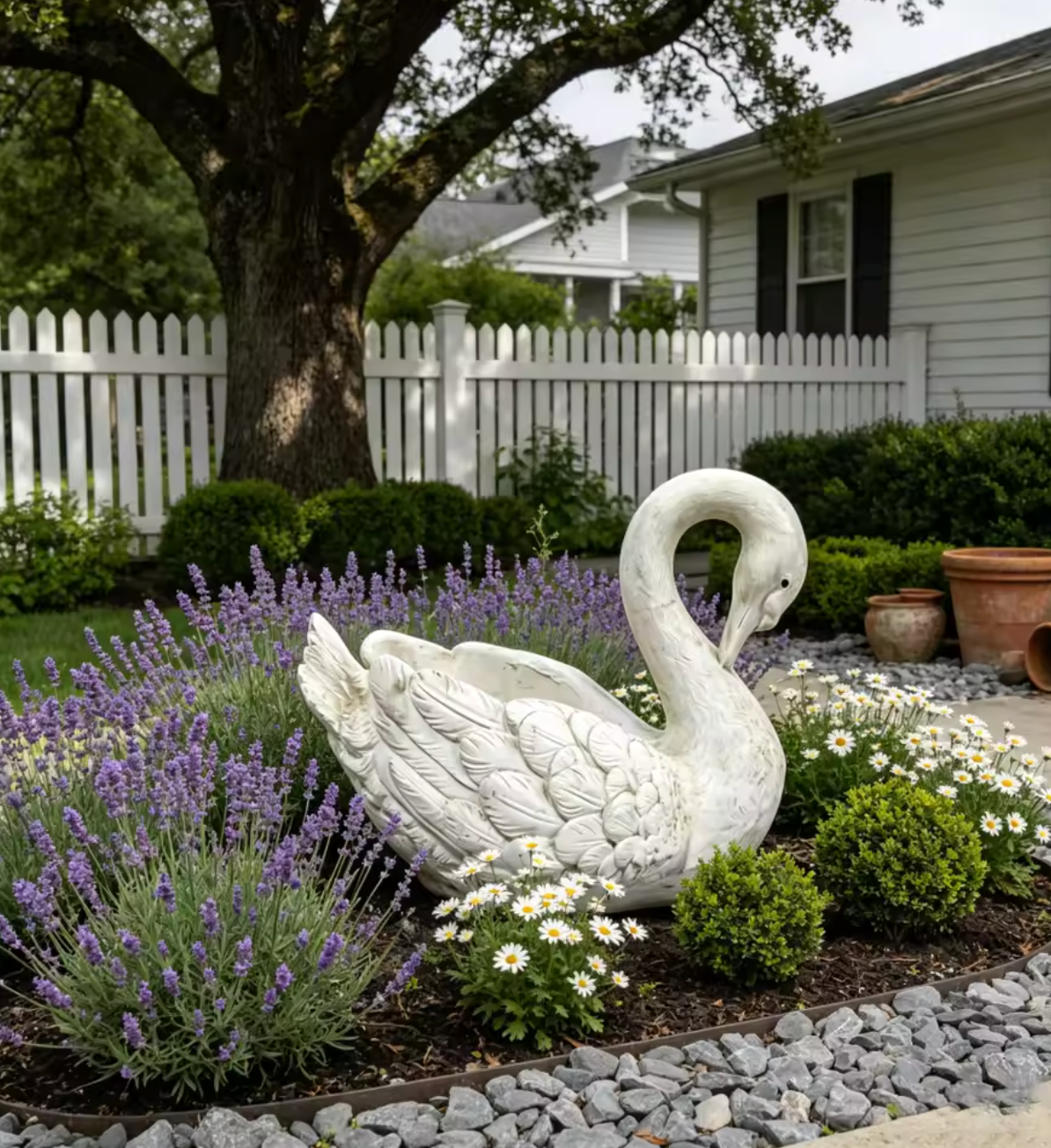 Swan Planter Garden Statue