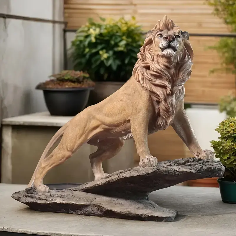 Standing Lion Garden Statue