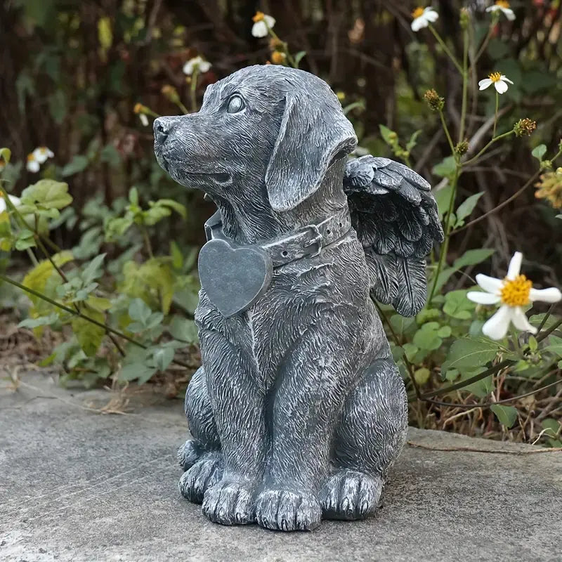 Angel Dog Garden Statue
