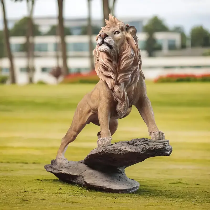 Standing Lion Garden Statue