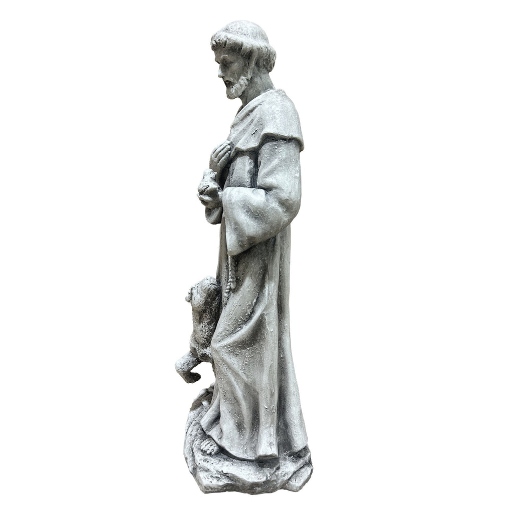 Saint with Lamb Garden Statue