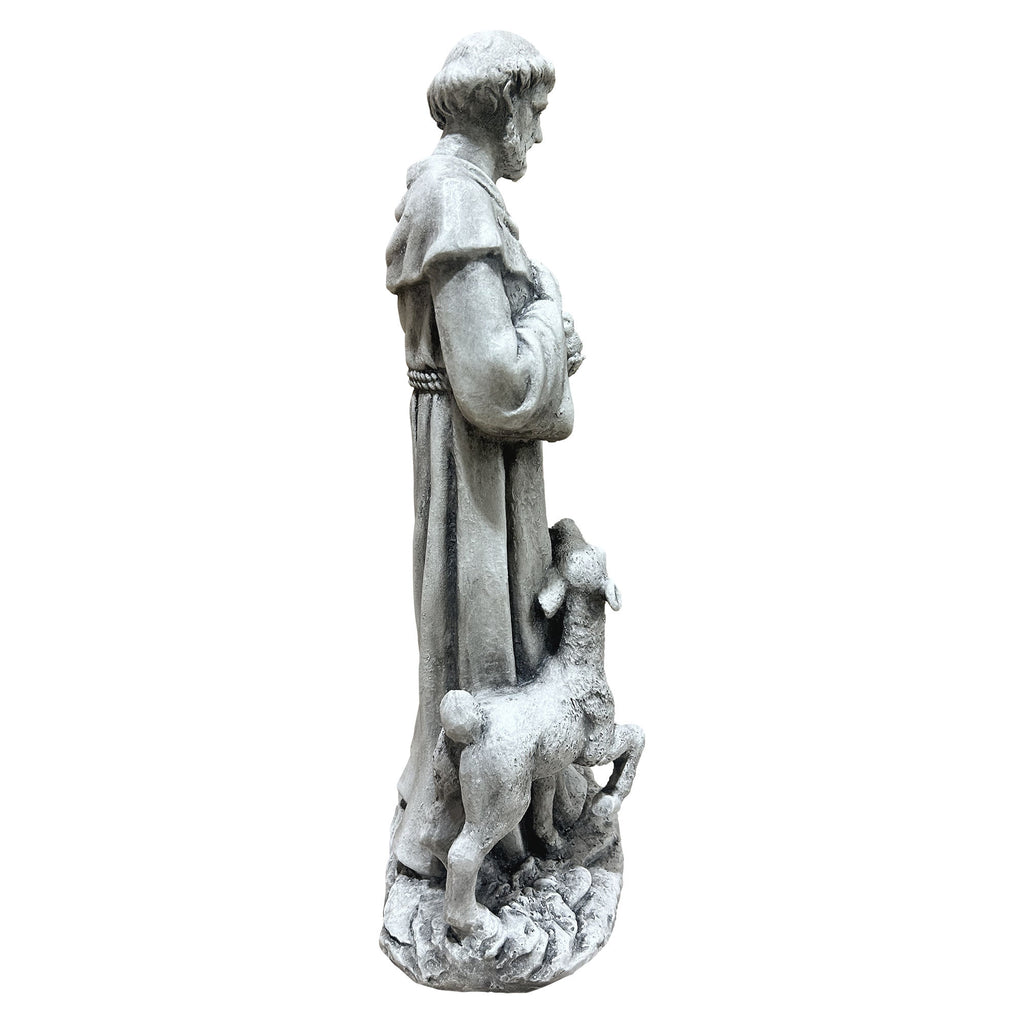 Saint with Lamb Garden Statue