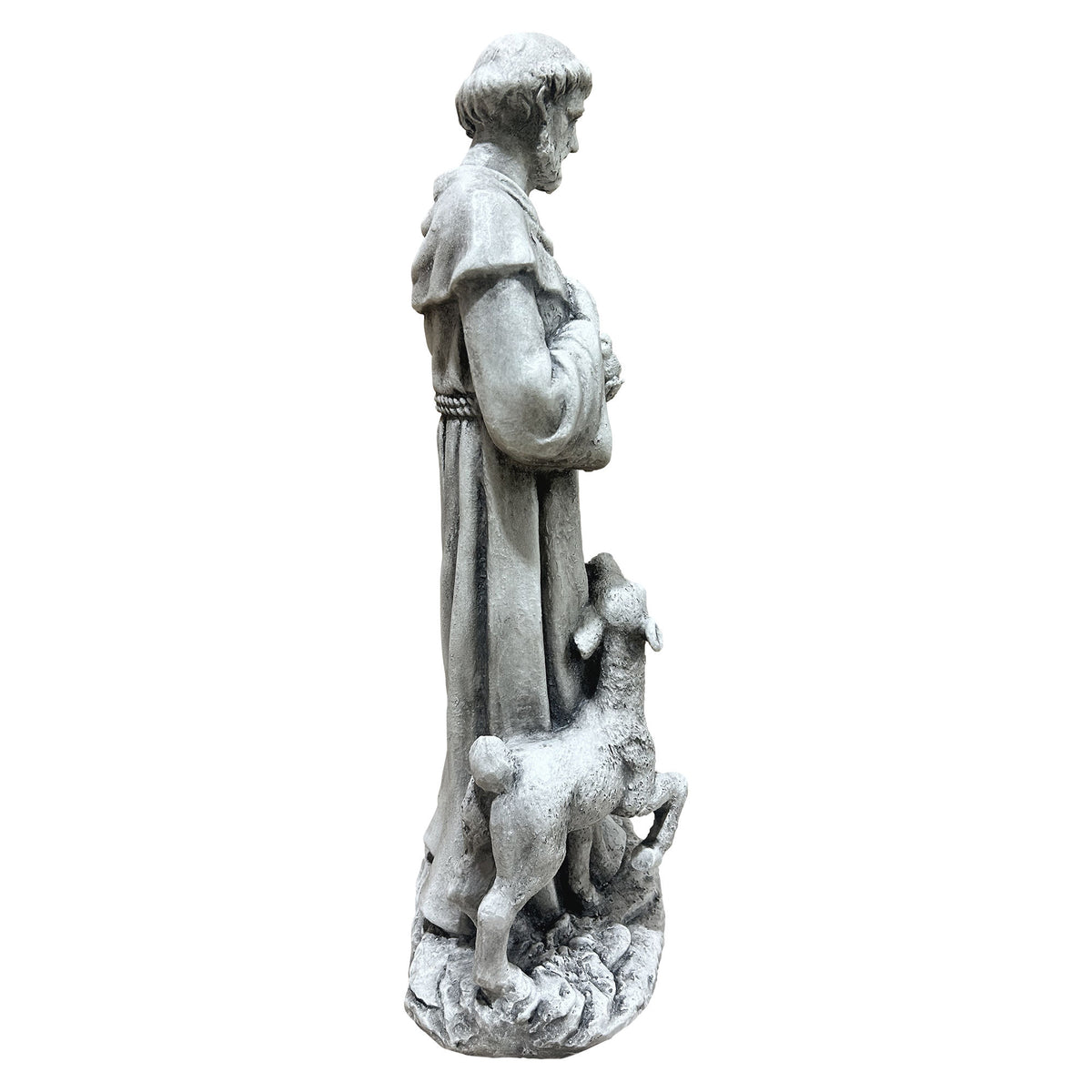 Saint with Lamb Garden Statue