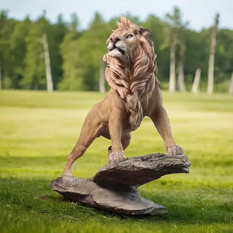 Standing Lion Garden Statue