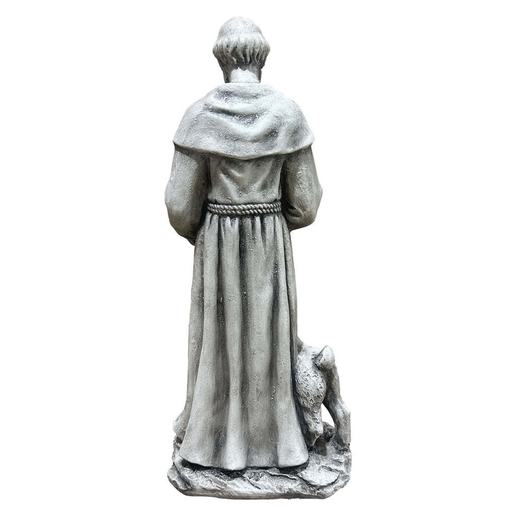 Saint with Lamb Garden Statue