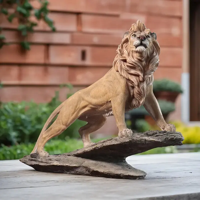 Standing Lion Garden Statue