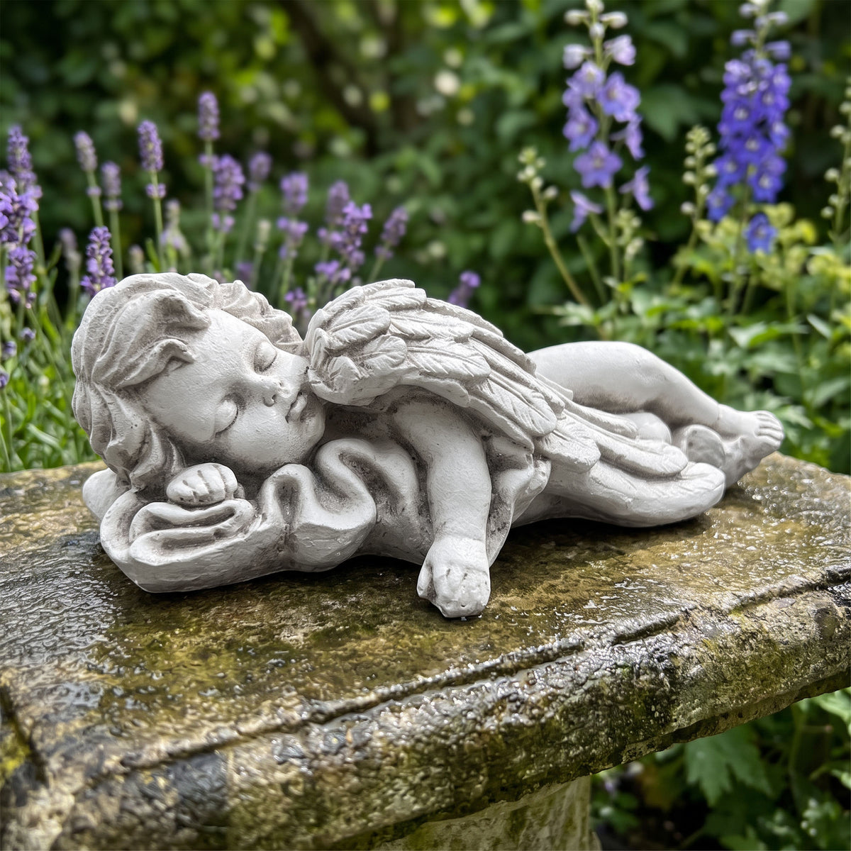 Reclining Angel Garden Statue