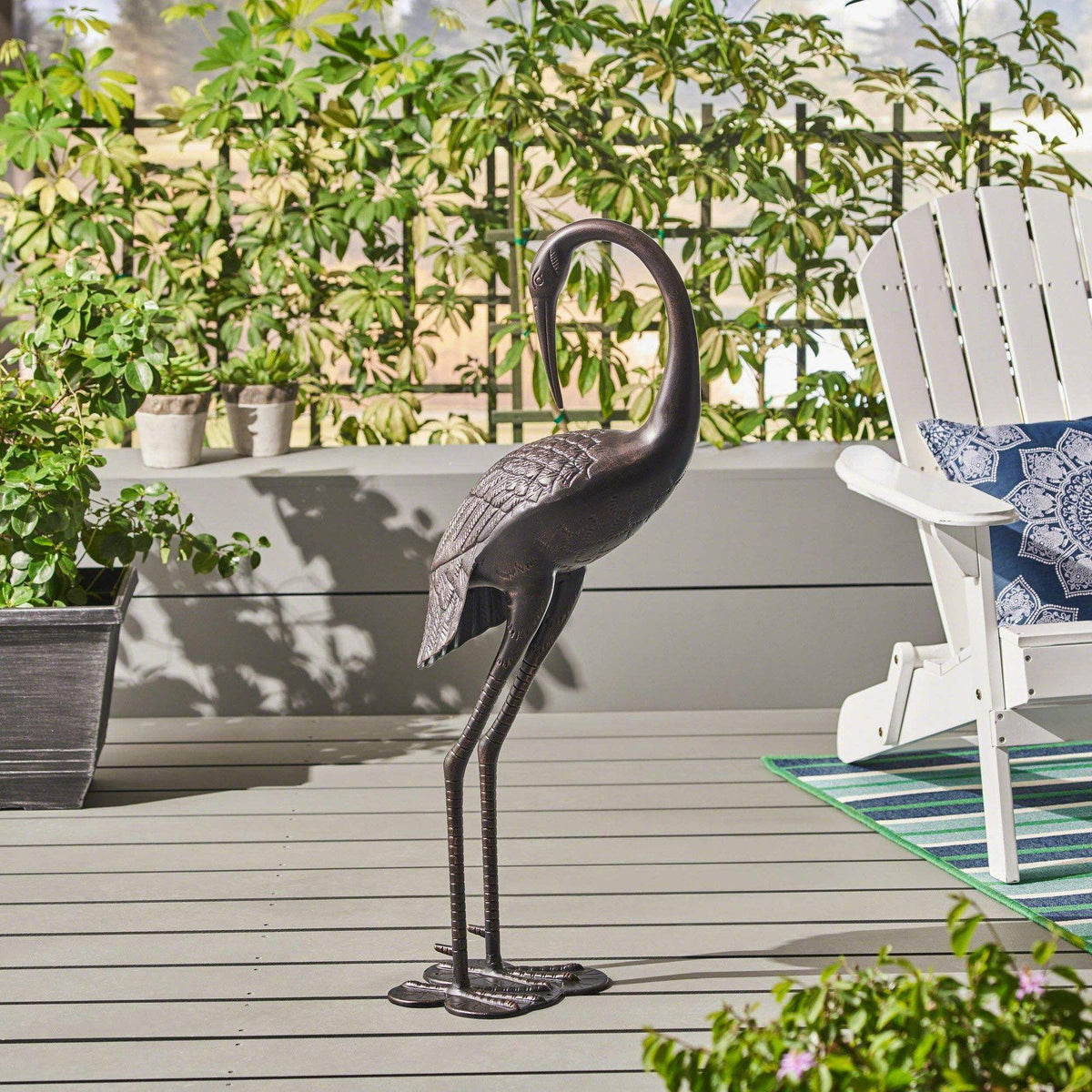 Crane Garden Statue