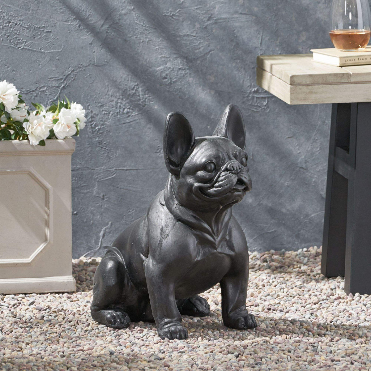 French Bulldog Garden Statue