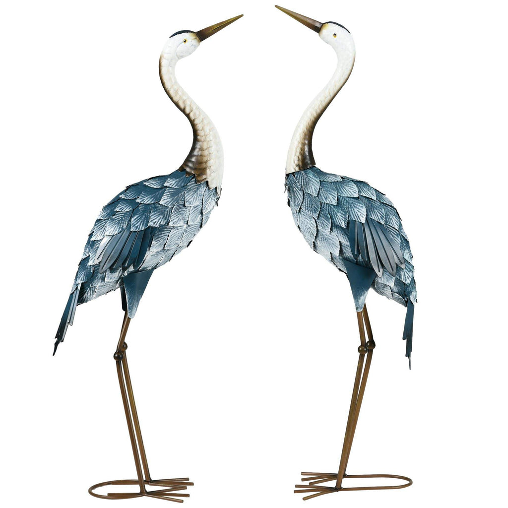 Blue Crane Garden Statues