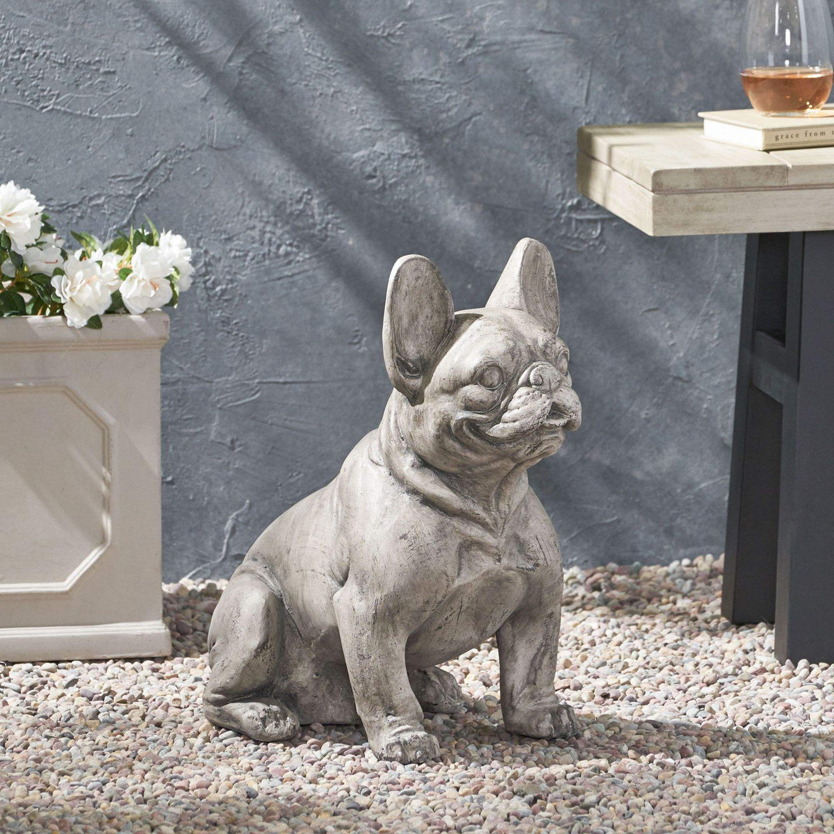 French Bulldog Garden Statue